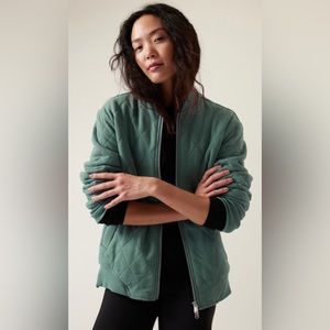 NWT ATHLETA Retroplush Bomber Jacket DEEP OCEAN TEAL